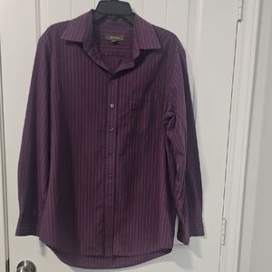 Merona Men's Purple Striped Button Down Shirt